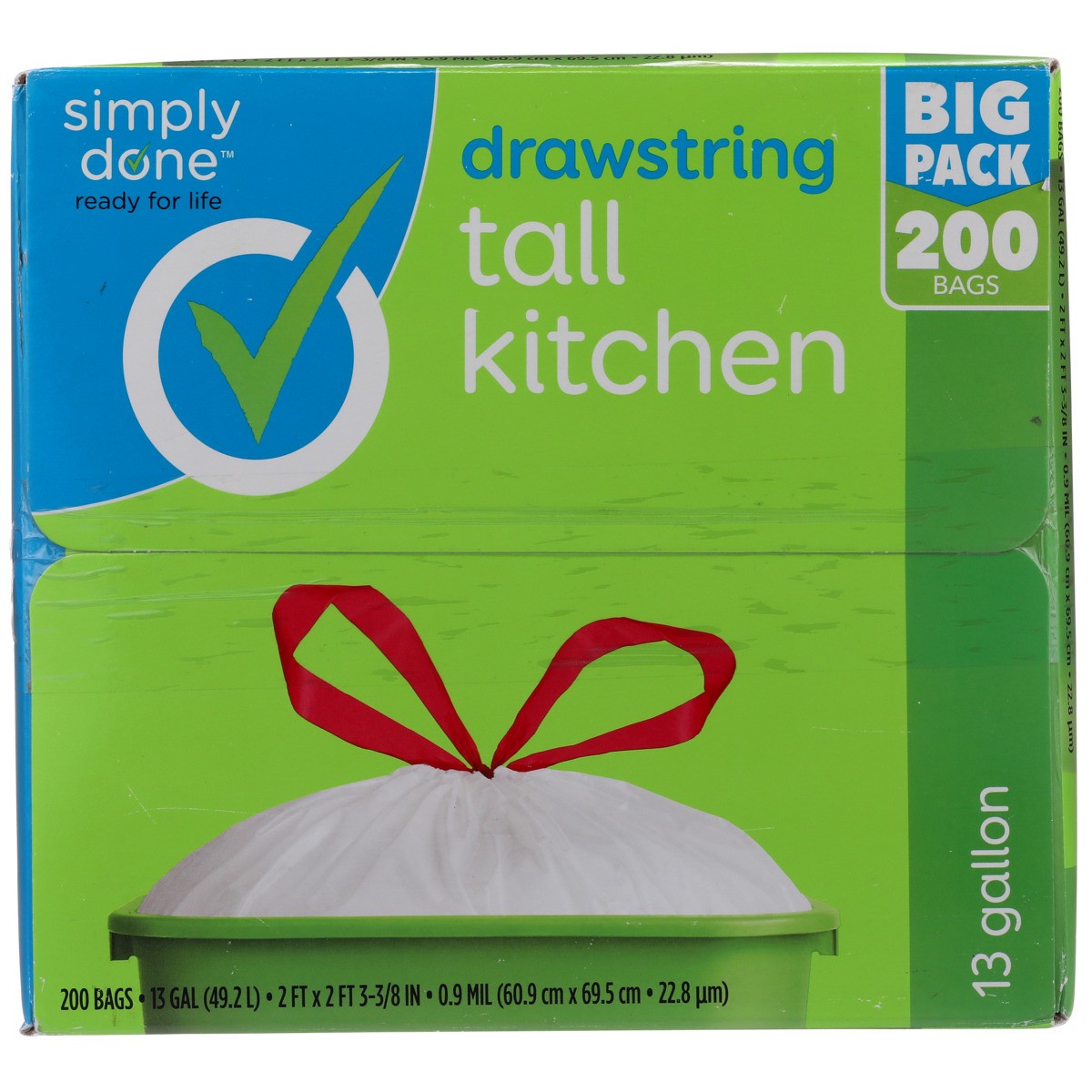 slide 7 of 10, Simply Done Drawstring Tall Kitchen Bags, 13 gal