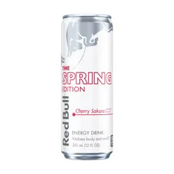 Red Bull Spring Edition Energy Drink, Cherry Sakura, 12 fl. oz. can, 114mg Caffeine, Taurine & B Vitamins