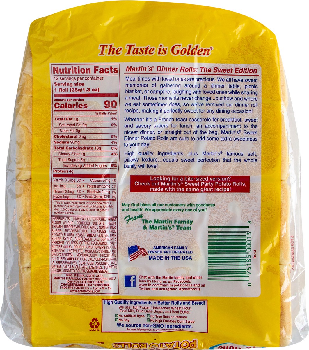 slide 9 of 11, Martin's Martin’s Sweet Dinner Potato Rolls, 12 ct