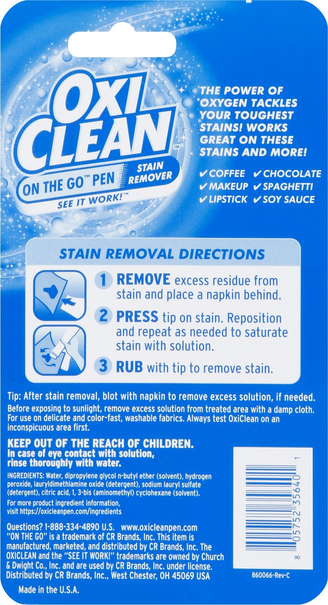 slide 7 of 9, Oxi-Clean Oxiclean Stain Removing Pen, 0.7 oz