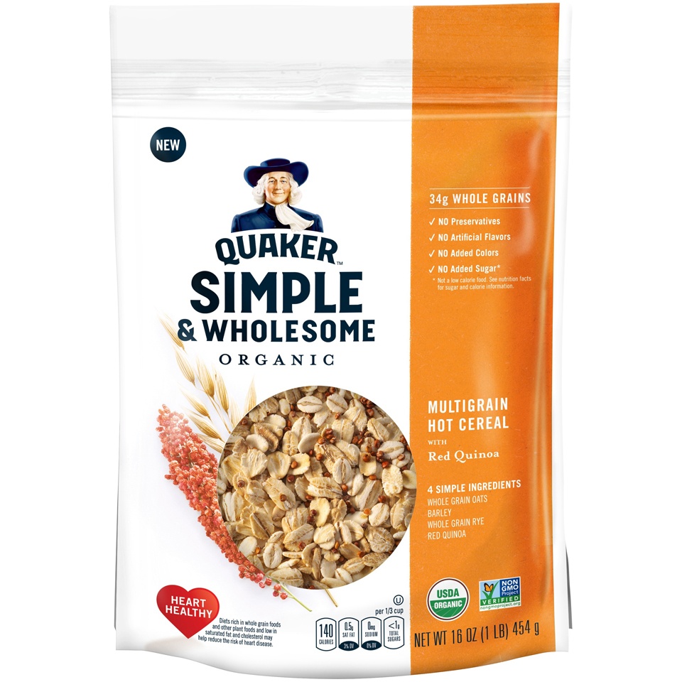 slide 1 of 1, Quaker Simple & Wholesome Hot Cereal with Red Quinoa, 16 oz