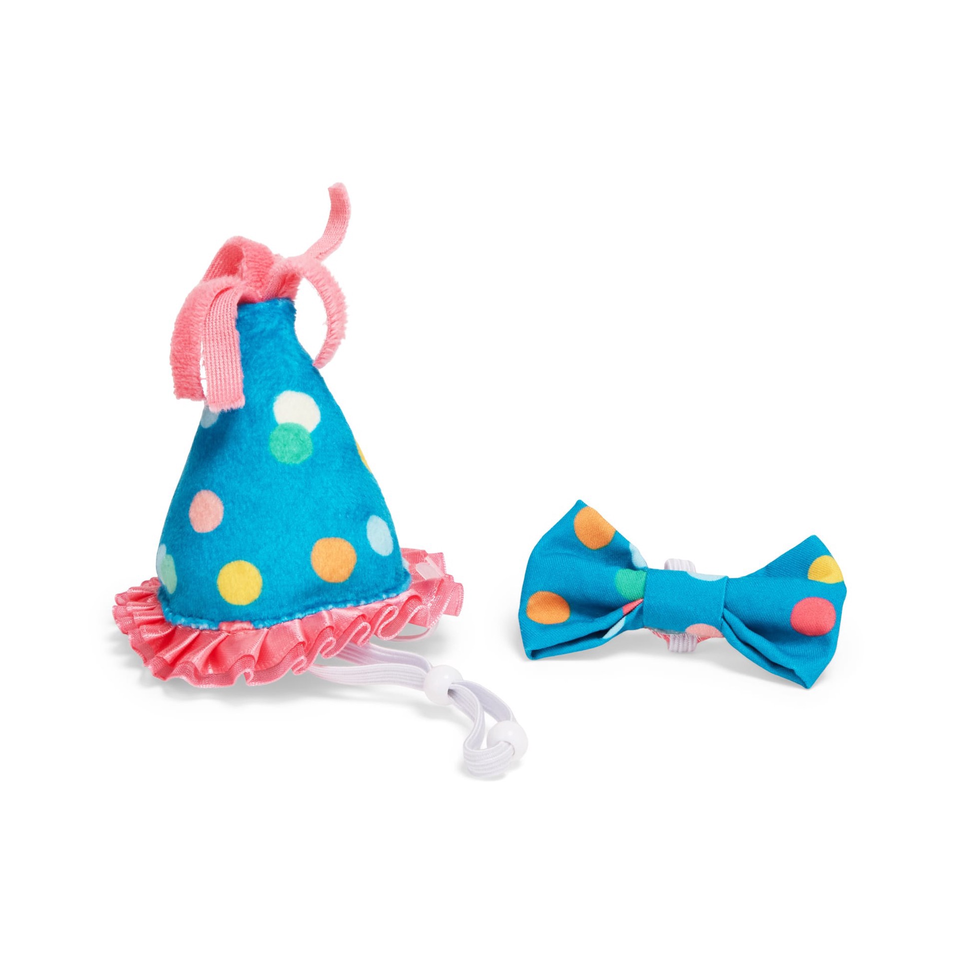 slide 1 of 1, YOULY Birthday Cat Hat and Bowtie Set, Small/Medium, Blue, 1 ct