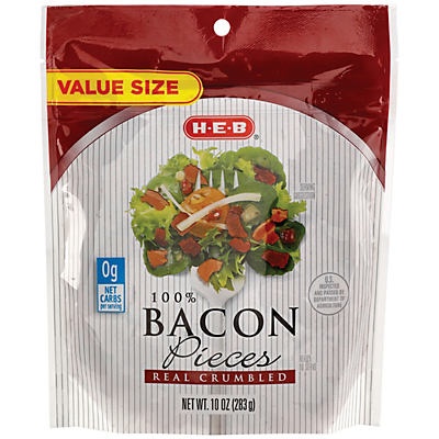 slide 1 of 1, H-E-B Bacon Pieces, 10 oz