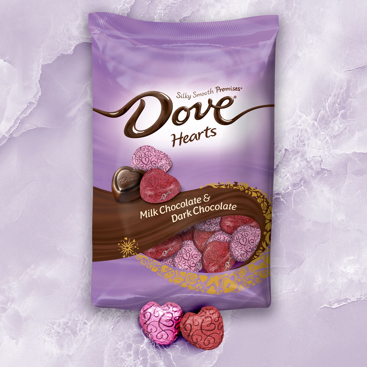 slide 5 of 8, DOVE Milk Chocolate and Dark Chocolate Hearts, Valentines Day Candy Assortment, 19.52 oz, 19.52 oz