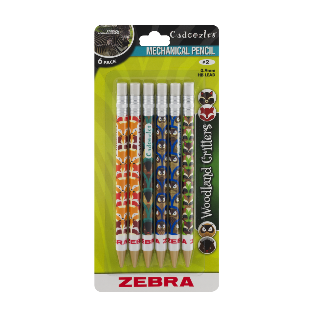 slide 1 of 1, Zebra Cadoozle Mechanical Pencils Bns, 6 ct