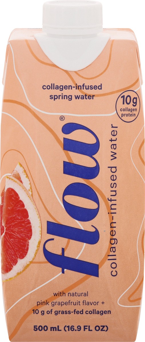 slide 13 of 13, Flow Collagen-Infused Pink Grapefruit Spring Water 16.9 oz, 16.9 fl oz