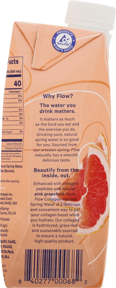 slide 5 of 13, Flow Collagen-Infused Pink Grapefruit Spring Water 16.9 oz, 16.9 fl oz