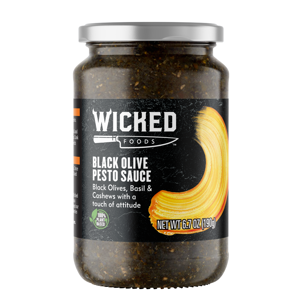 slide 1 of 1, Wicked Kitchen Foods Black Olive Pesto Sauce, 6.7 oz