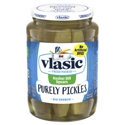 Vlasic Purely Pickles Kosher Dill Pickle Spears, Keto Friendly, 24 fl. oz.