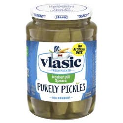 Vlasic Purely Pickles Kosher Dill Pickle Spears, Keto Friendly, 24 fl. oz.