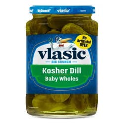 Vlasic Kosher Dill Baby Whole Pickles, Keto Friendly, 24 fl. oz.