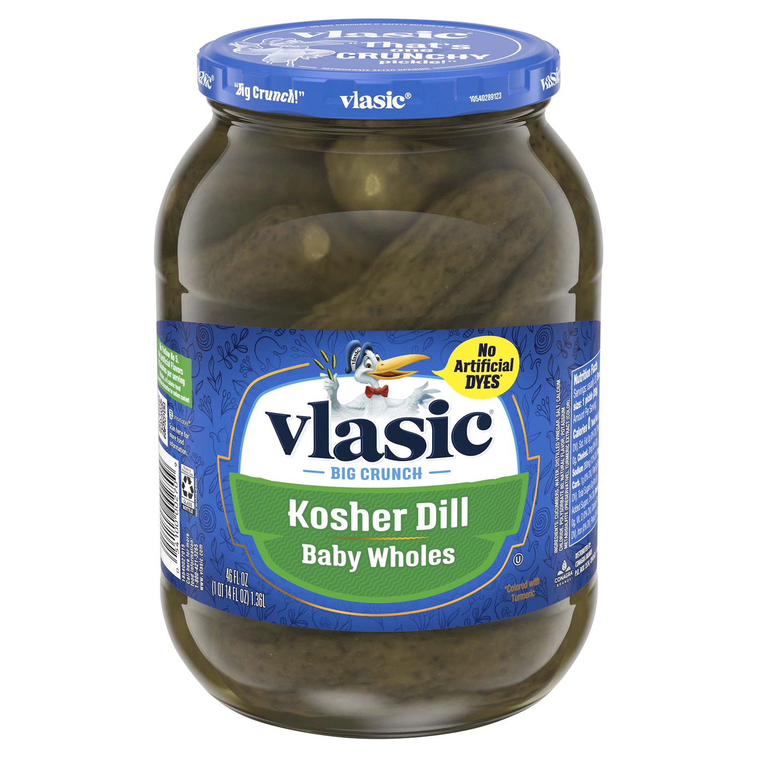slide 1 of 4, Vlasic Kosher Dill Baby Whole Pickles, Keto Friendly, 46 fl. oz., 46 fl oz