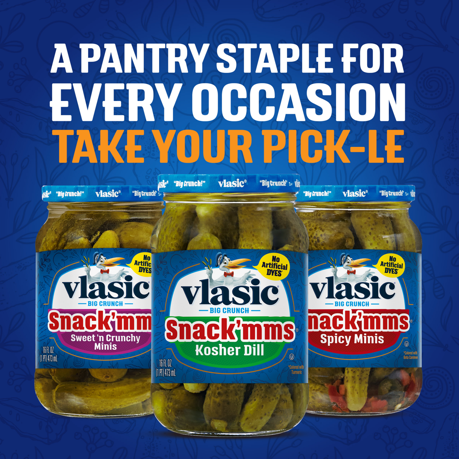 slide 5 of 5, Vlasic Snack'mms Kosher Pickles Dill Minis, Keto Friendly, 16 fl. oz., 16 fl oz