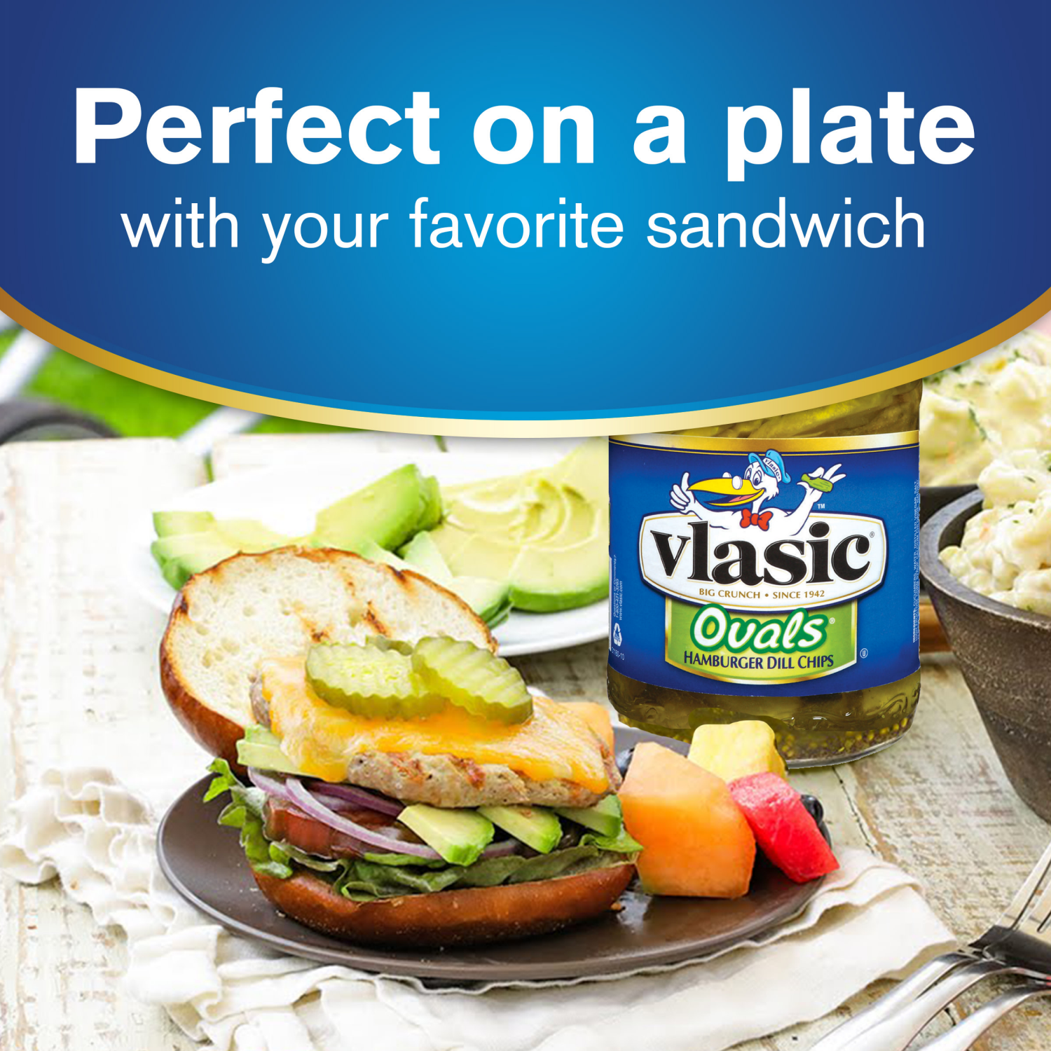 slide 2 of 4, Vlasic Ovals Hamburger Dill Pickle Chips, Keto Friendly, 16 fl. oz., 16 fl oz