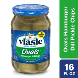 Vlasic Ovals Hamburger Dill Pickle Chips, Keto Friendly, 16 fl. oz.