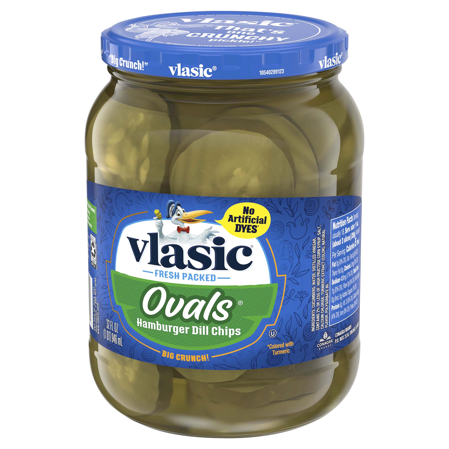 slide 2 of 4, Vlasic Ovals Hamburger Dill Chips Pickles 32 fl oz, 32 fl oz
