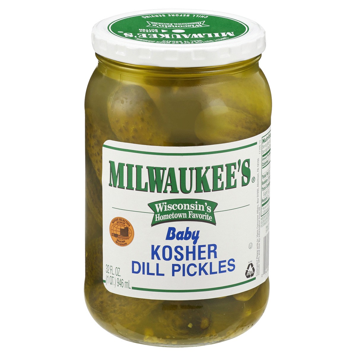 slide 1 of 1, Milwaukee's Baby Kosher Dill Pickles, 32 oz., 32 fl oz