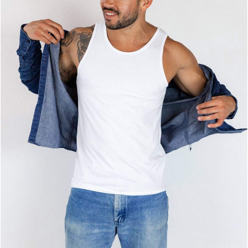 slide 4 of 9, Pair of Thieves Men's Tank Undershirt 2pk - White M: Moisture Wicking, Breathable Fabric, 2 ct