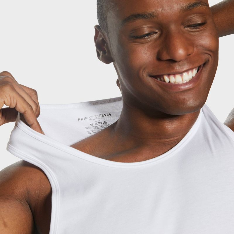 slide 7 of 9, Pair of Thieves Men's Tank Undershirt 2pk - White M: Moisture Wicking, Breathable Fabric, 2 ct