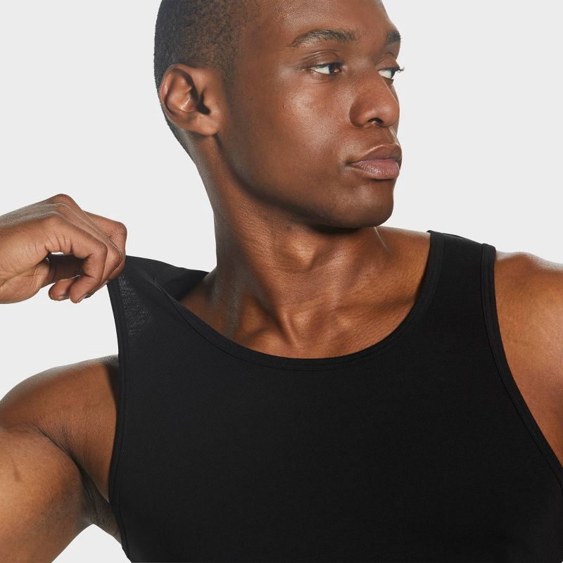 slide 5 of 6, Pair of Thieves Men's Tank Undershirt 2pk - Black S: Lightweight, Breathable, Moisture Wicking, Scoopneck, 2 ct