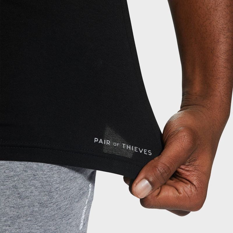 slide 6 of 6, Pair of Thieves Men's Tank Undershirt 2pk - Black S: Lightweight, Breathable, Moisture Wicking, Scoopneck, 2 ct