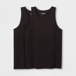 Pair of Thieves Men's Tank Undershirt 2pk - Black L: Moisture Wicking, Breathable Fabric