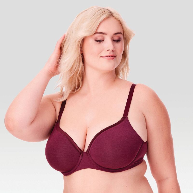 slide 6 of 9, Beauty by Bali Women's 2pk T-Shirt Bra B202 - Gray Melange/Fig 36DD, 2 ct