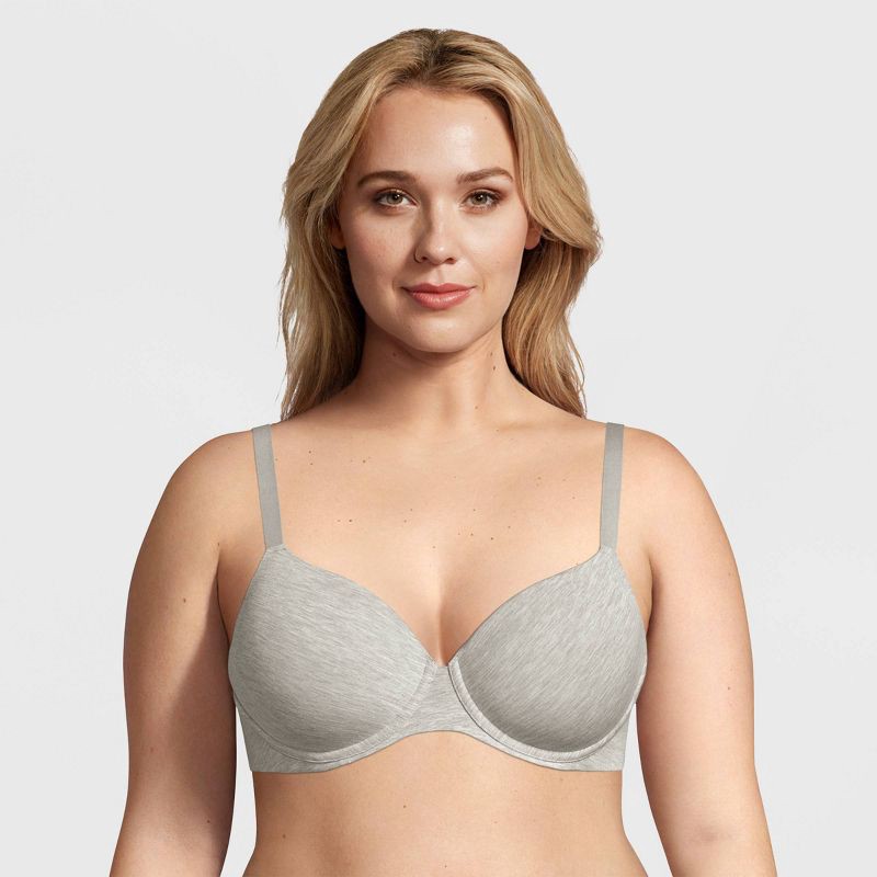 slide 5 of 9, Beauty by Bali Women's 2pk T-Shirt Bra B202 - Gray Melange/Fig 36DD, 2 ct