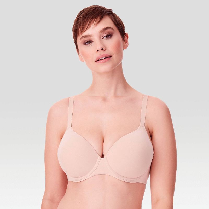 slide 3 of 9, Beauty by Bali Women's 2pk T-Shirt Bra B202 - Paris Beige/Black 38DD, 2 ct