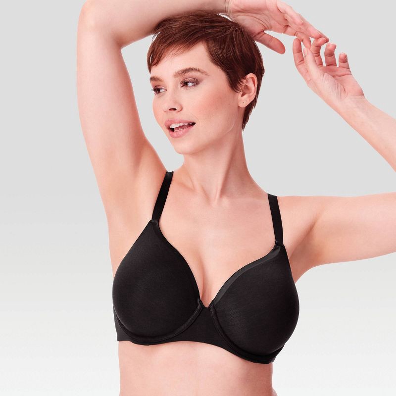 slide 6 of 9, Beauty by Bali Women's 2pk T-Shirt Bra B202 - Paris Beige/Black 38DD, 2 ct