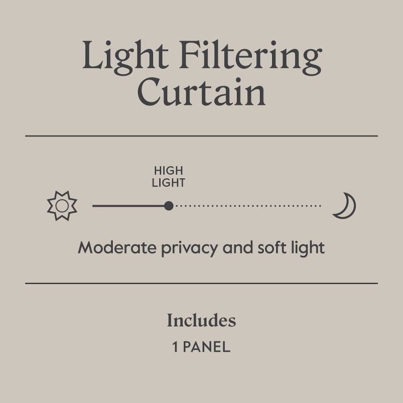 slide 6 of 7, 54"x95" Light Filtering Linen Window Curtain Panel White - Threshold™, 1 ct