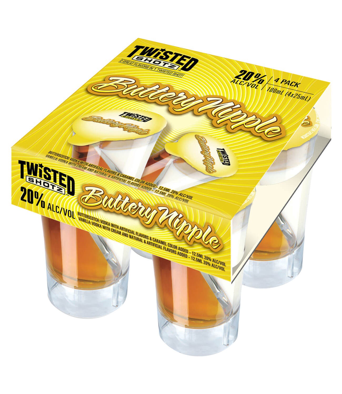 slide 1 of 1, Twisted Shotz Buttery Nipple, 4 ct; 25 ml