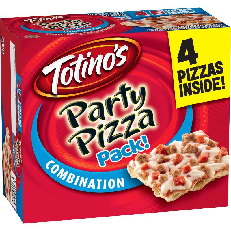 slide 1 of 9, Totino's Combination Sausage & Pepperoni Frozen Party Pizza - 41.6oz/4pk, 41.6 oz, 4 ct