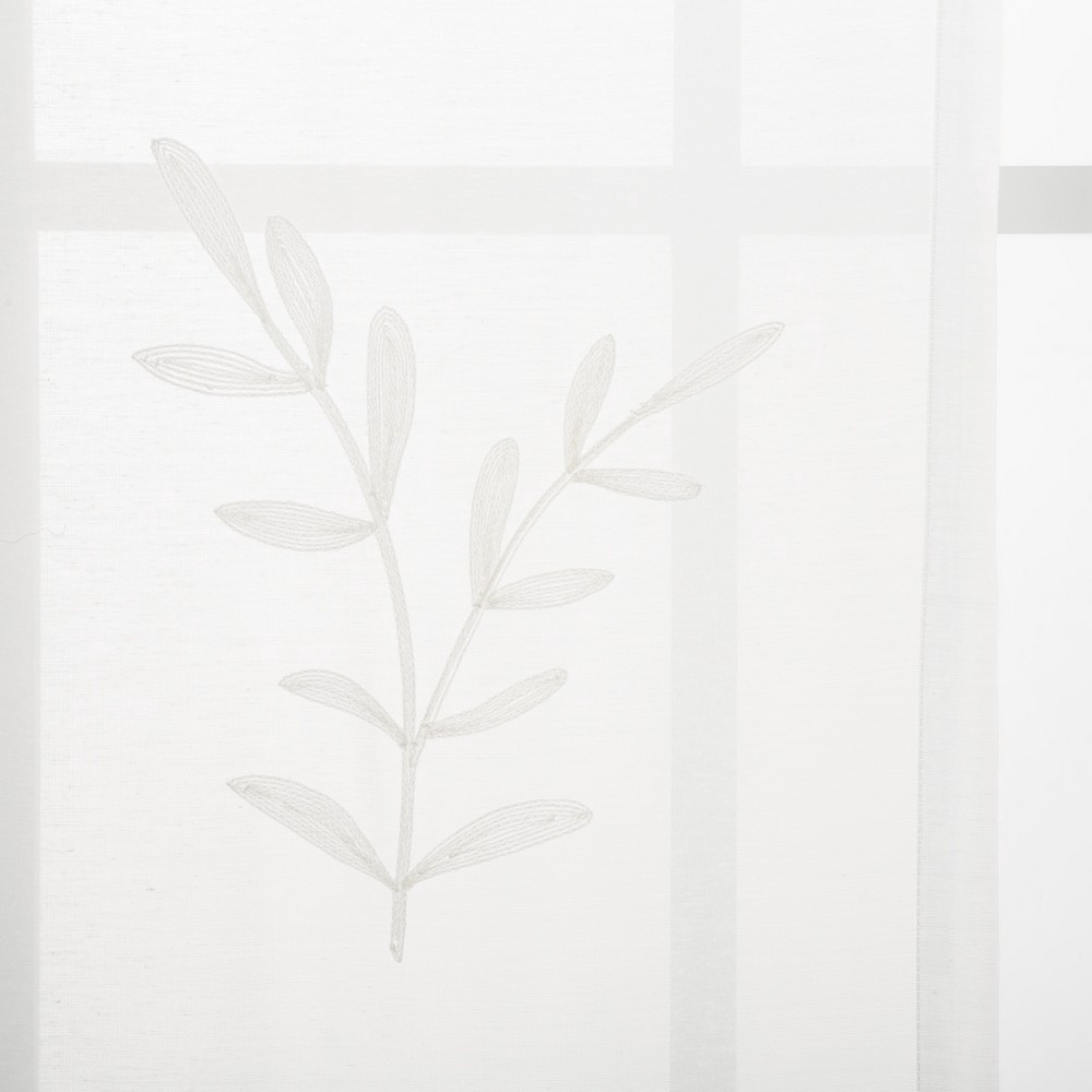 slide 4 of 5, 1pc 54"x84" Sheer Embroidered Floral Curtain Panel White - Opalhouse, 1 ct
