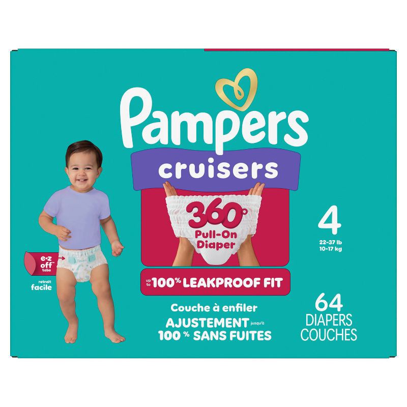 slide 12 of 15, Pampers Cruisers 360 Diapers Super Pack - Size 4 - 64ct, 4 x 64 ct