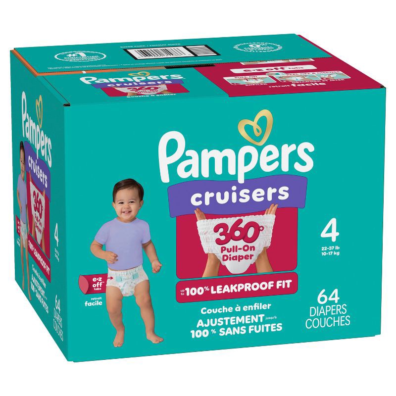 slide 13 of 15, Pampers Cruisers 360 Diapers Super Pack - Size 4 - 64ct, 4 x 64 ct