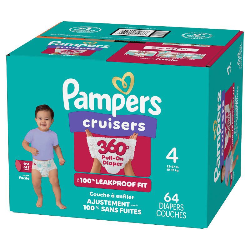 slide 14 of 15, Pampers Cruisers 360 Diapers Super Pack - Size 4 - 64ct, 4 x 64 ct