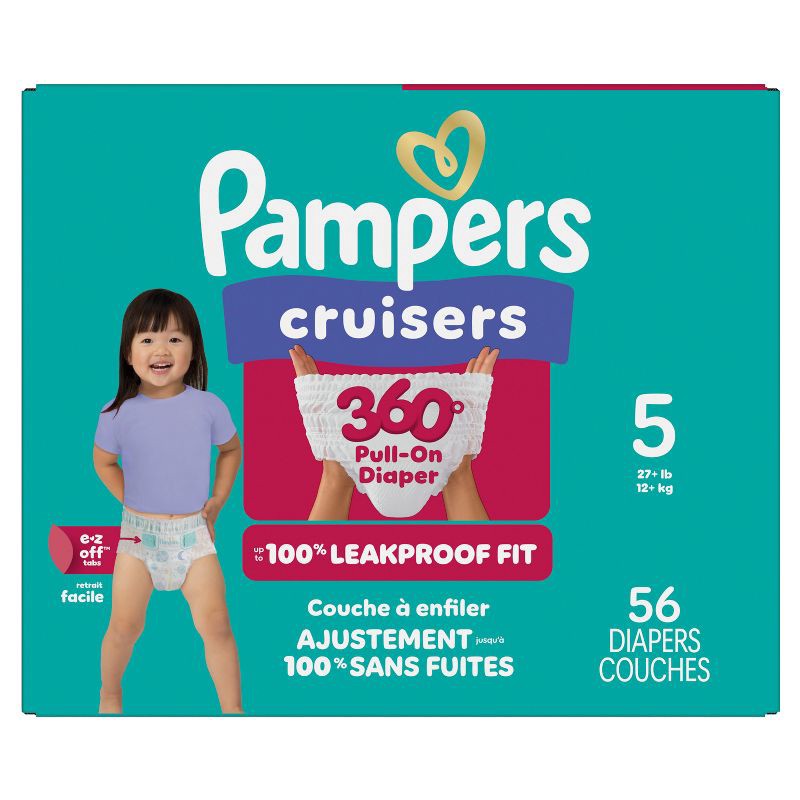 slide 12 of 15, Pampers Cruisers 360 Diapers Super Pack - Size 5 - 56ct, 5 x 56 ct