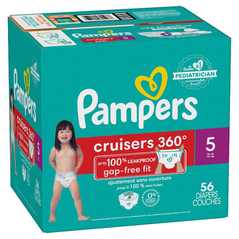 slide 13 of 13, Pampers Cruisers 360 Diapers Super Pack - Size 5 - 56ct, 56 ct