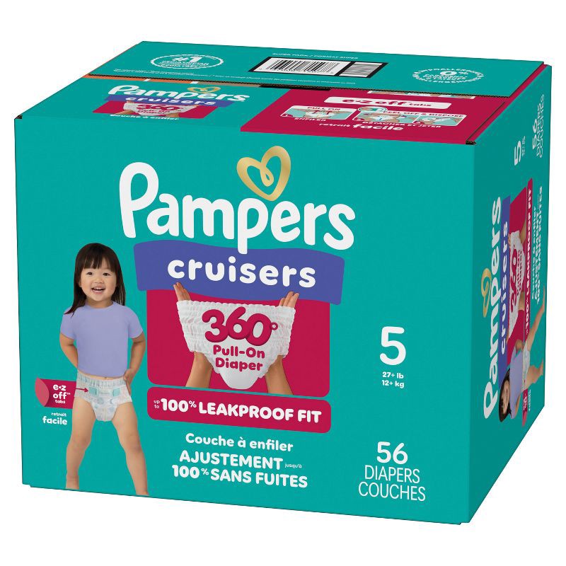slide 14 of 15, Pampers Cruisers 360 Diapers Super Pack - Size 5 - 56ct, 5 x 56 ct