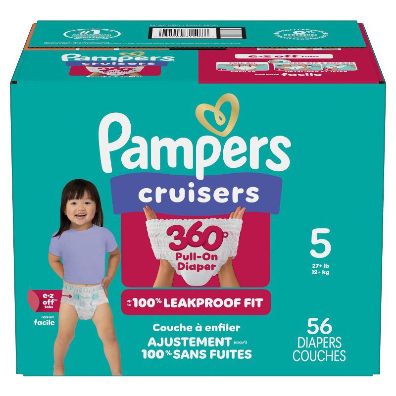 slide 15 of 15, Pampers Cruisers 360 Diapers Super Pack - Size 5 - 56ct, 5 x 56 ct