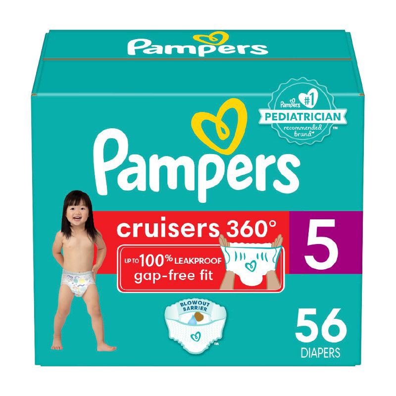 slide 1 of 13, Pampers Cruisers 360 Diapers Super Pack - Size 5 - 56ct, 56 ct