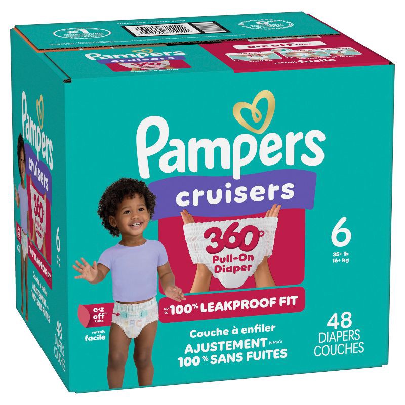 slide 12 of 14, Pampers Cruisers 360 Diapers - Size 6 - 48ct, 6 x 48 ct