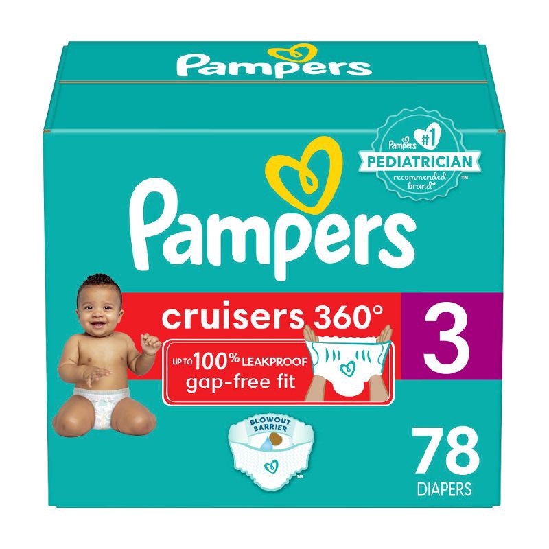 slide 1 of 9, Pampers Cruisers 360 Diapers Super Pack - Size 3 - 78ct, 78 ct