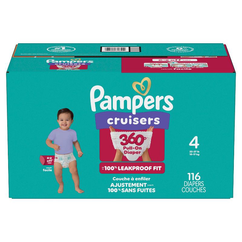 slide 15 of 15, Pampers Cruisers 360 Diapers - Size 4 - 116ct, 4 x 116 ct
