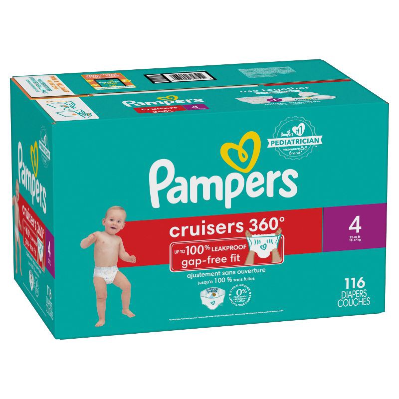 slide 12 of 13, Pampers Cruisers 360 Diapers - Size 4 - 116ct, 116 ct