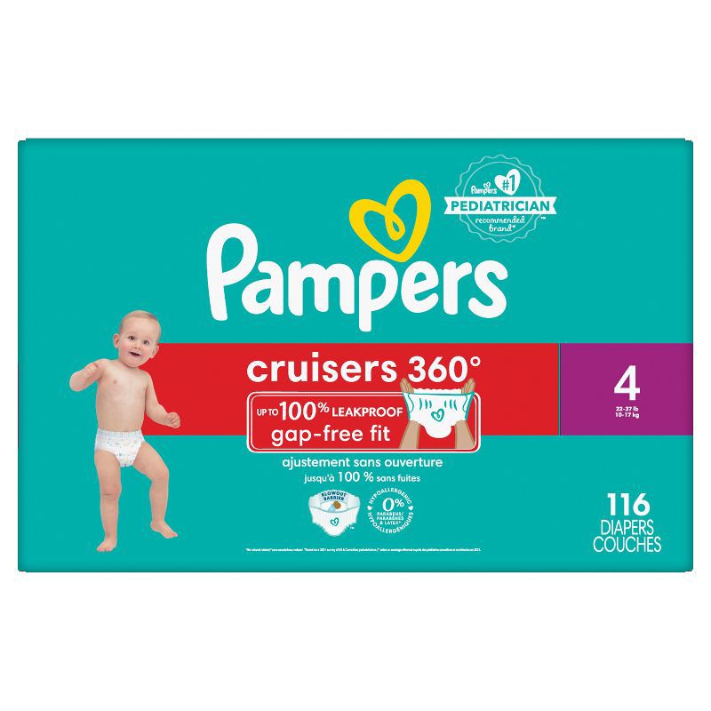 slide 13 of 13, Pampers Cruisers 360 Diapers - Size 4 - 116ct, 116 ct