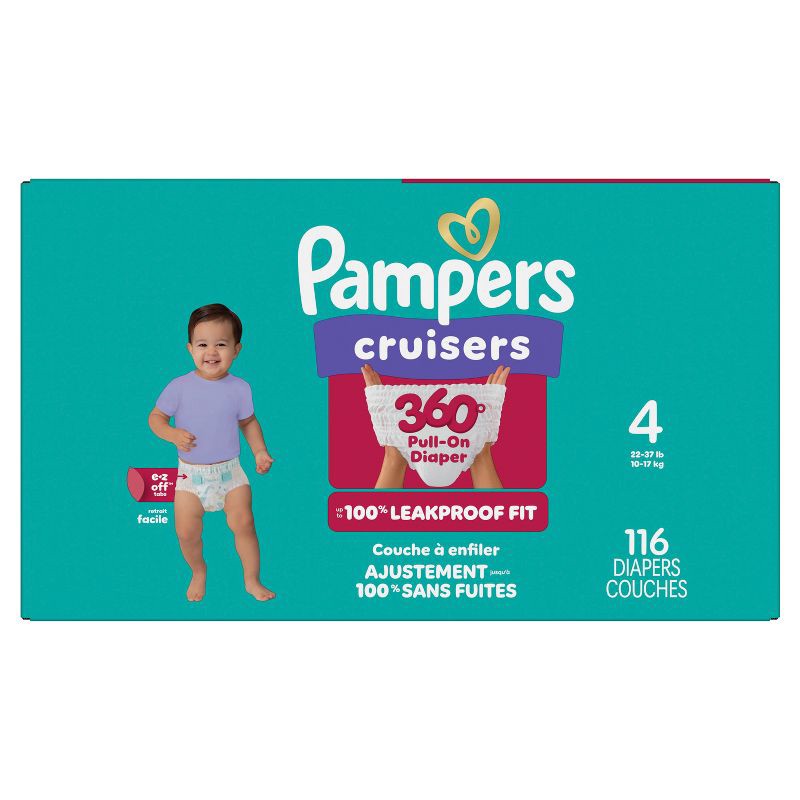 slide 12 of 15, Pampers Cruisers 360 Diapers - Size 4 - 116ct, 4 x 116 ct