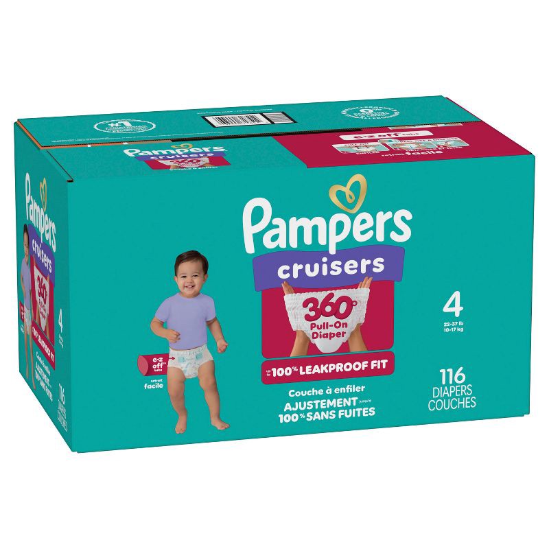 slide 13 of 15, Pampers Cruisers 360 Diapers - Size 4 - 116ct, 4 x 116 ct