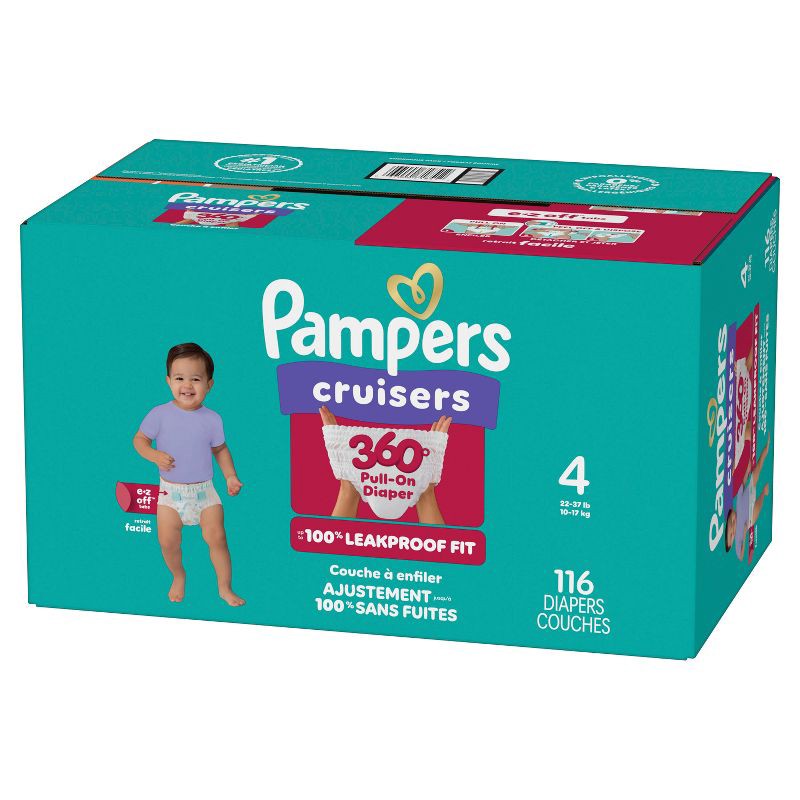 slide 14 of 15, Pampers Cruisers 360 Diapers - Size 4 - 116ct, 4 x 116 ct